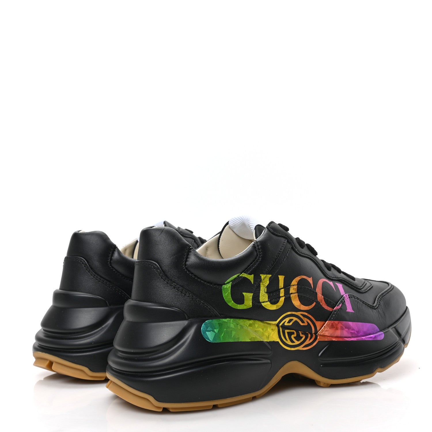 GUCCI RHYTON GUCCI LOGO LEATHER SNEAKER