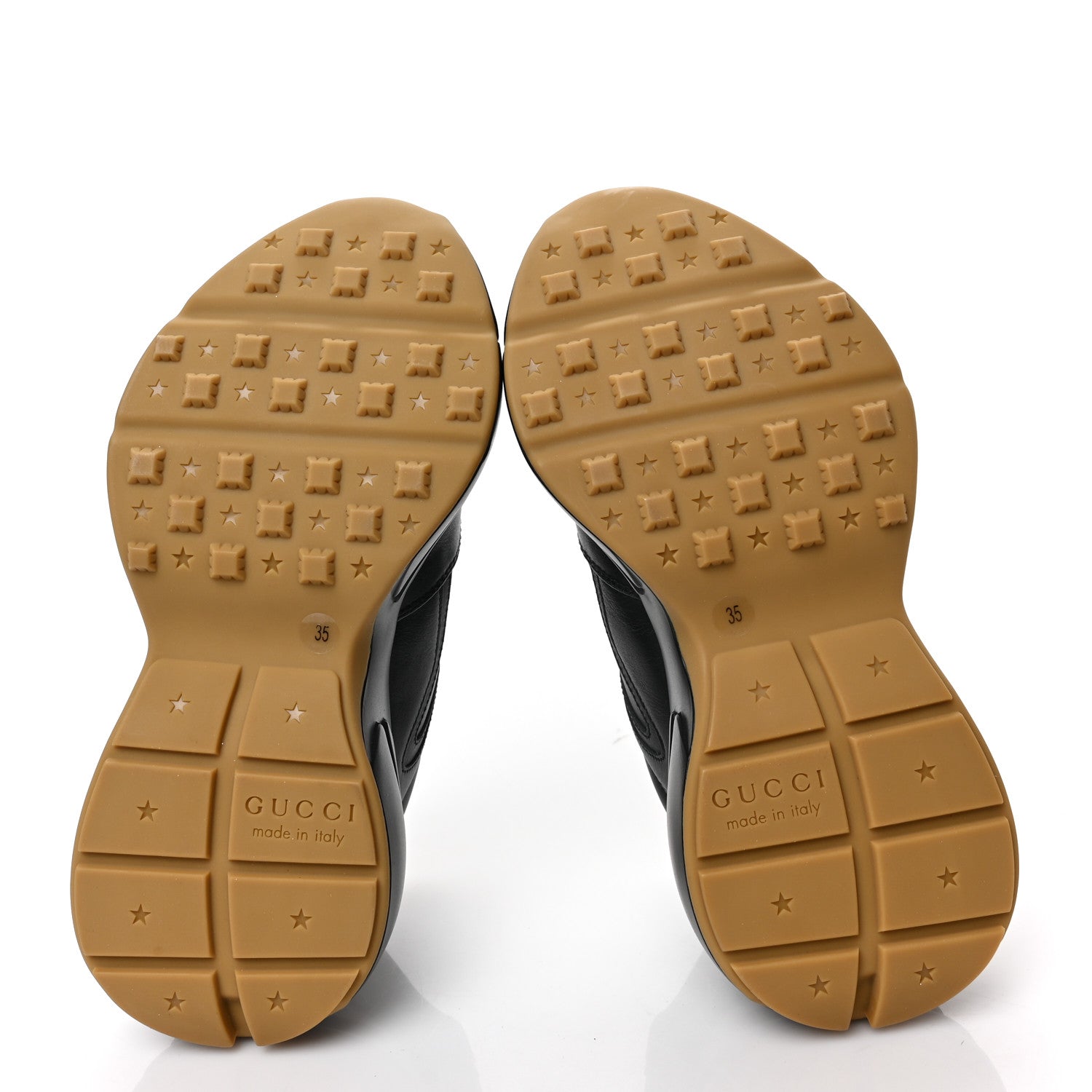 GUCCI RHYTON GUCCI LOGO LEATHER SNEAKER