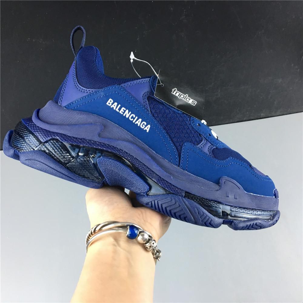 BALENCIAGA Triple S 3.0 BLEU Low Top Sneakers