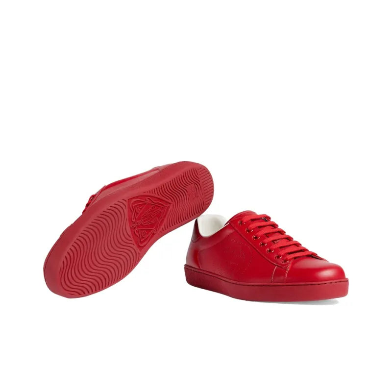 GUCCI Ace 'Interlocking G - Hibiscus Red'