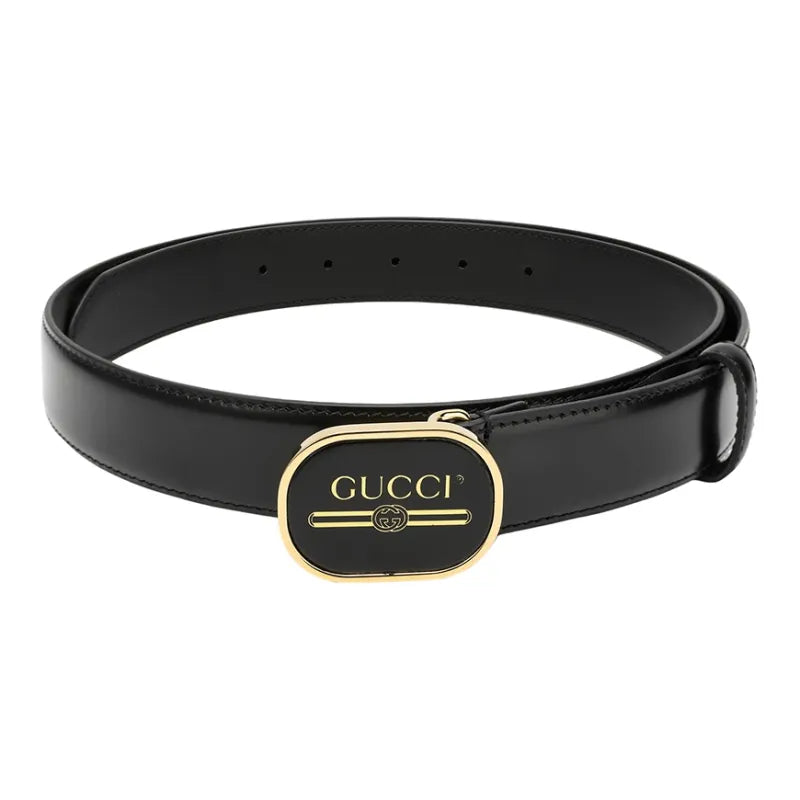 GUCCI BLACK DECORATIVE BUCKLE BELT