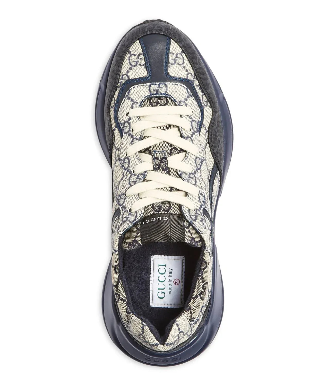 GG Gucci Rhyton Monogram Logo Sneakers - Black Blue -