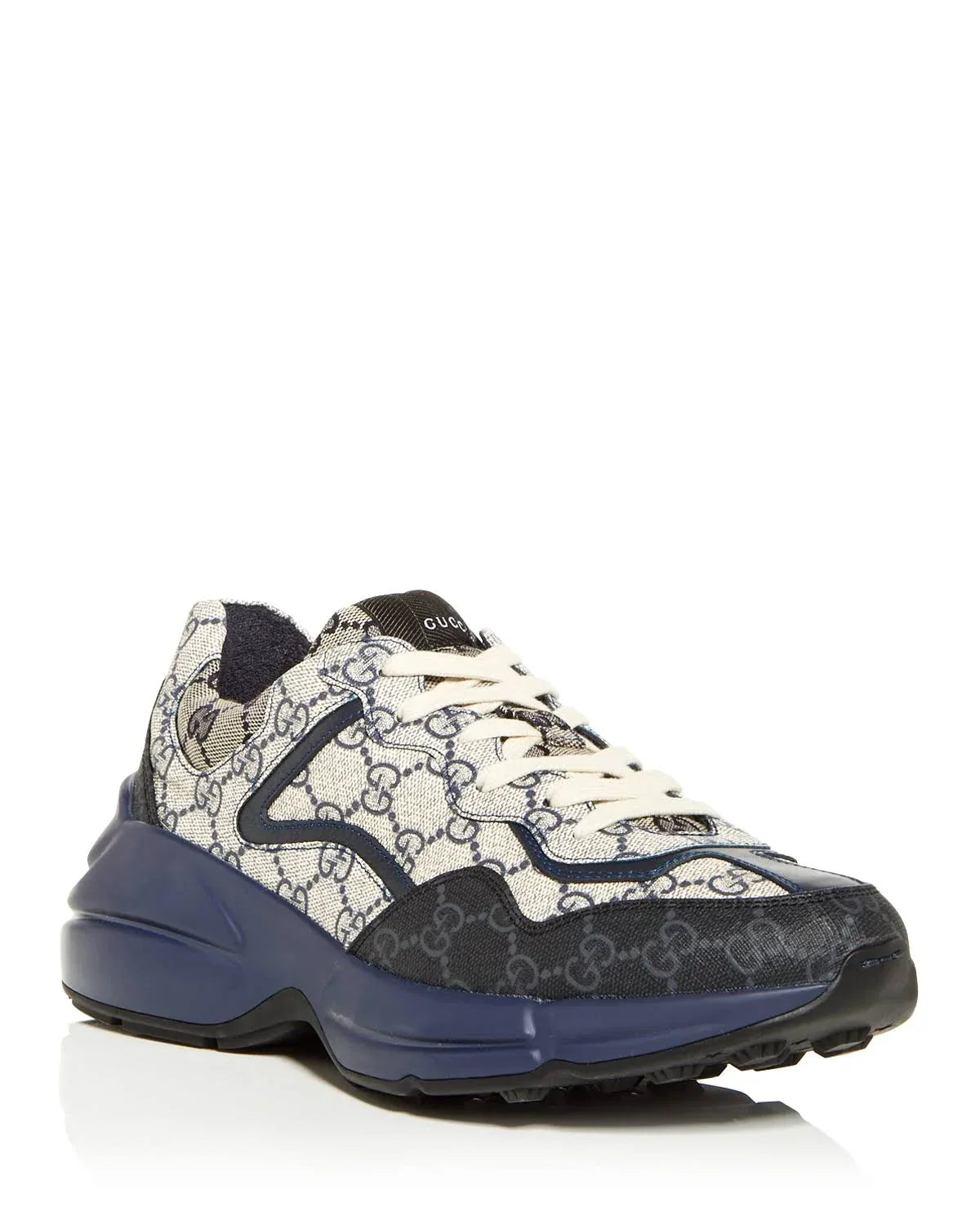 GG Gucci Rhyton Monogram Logo Sneakers - Black Blue -