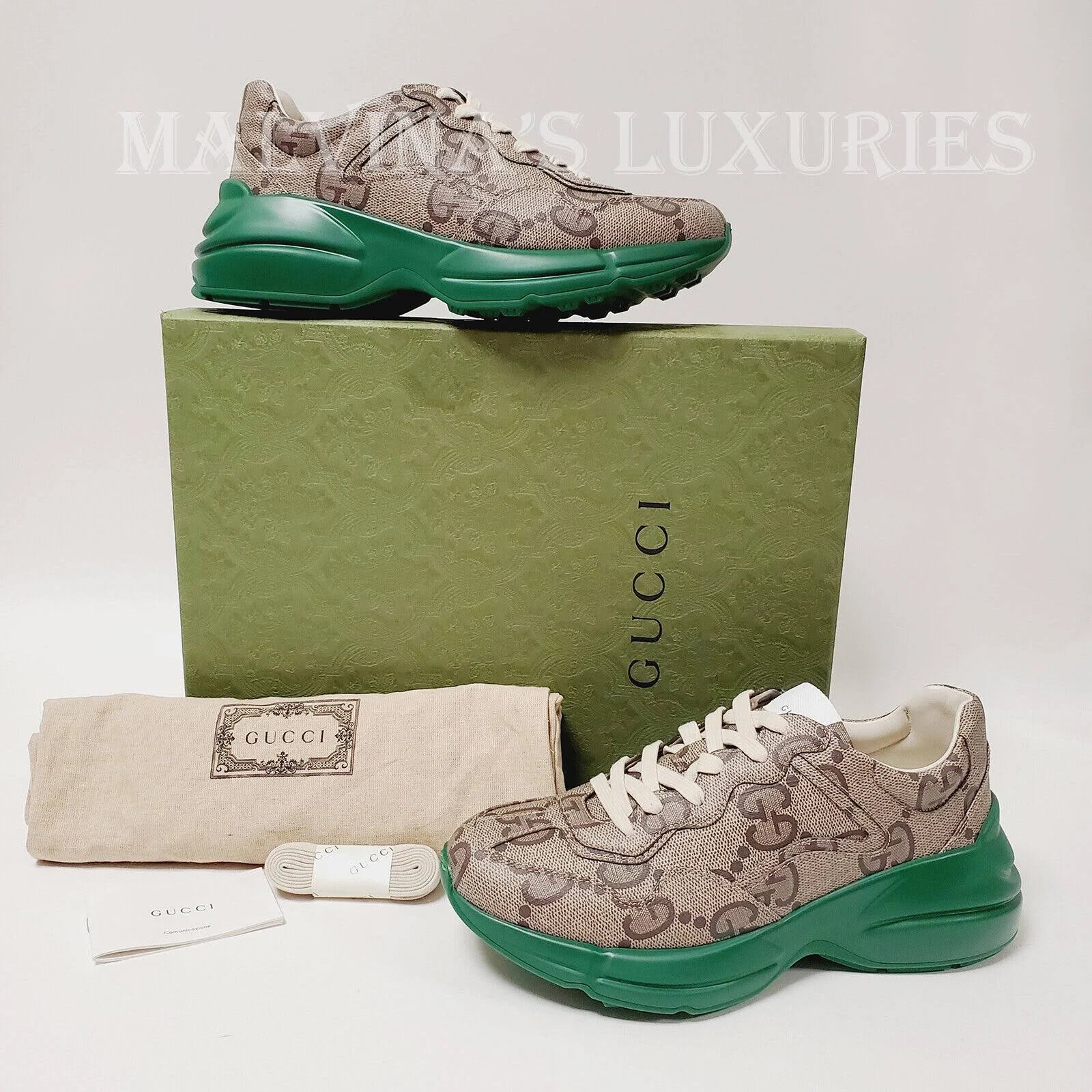 Gucci Sneakers  Rhyton Beige Ebony Gg Supreme Shoes